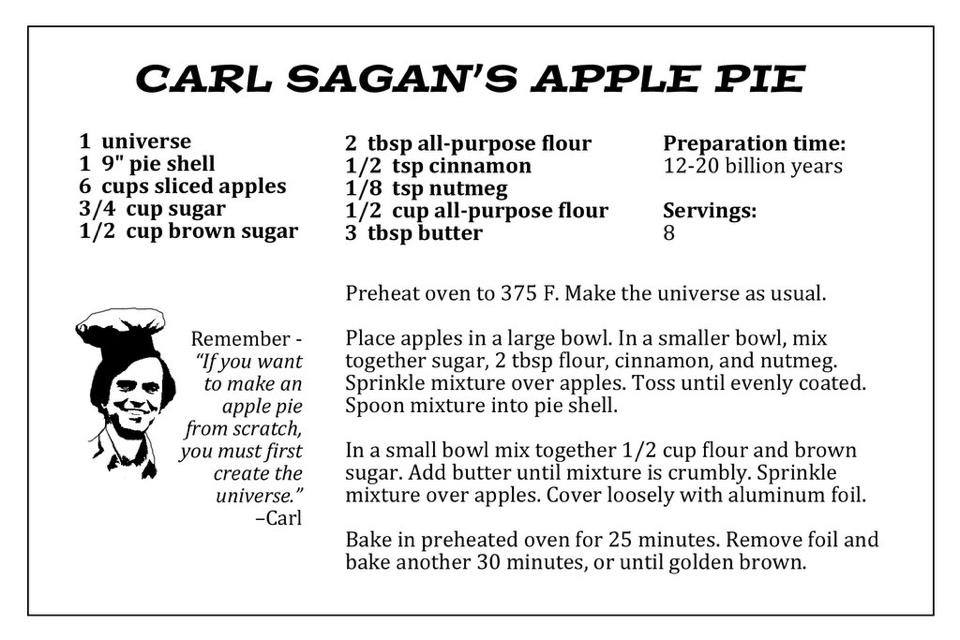 Carl Sagan's Apple Pie Recipe