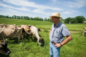 Ron Holter checks his pastures and herd.