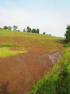 Massive soil erosion from a field in my hometown.